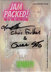 2023 5finity Jam Packed! Dual Artist Sketch Card Chris Foulkes/Omar Soto