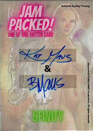 2023 5finity Jam Packed! Dual Artist Sketch Card Kat Maus/Bill Maus V2