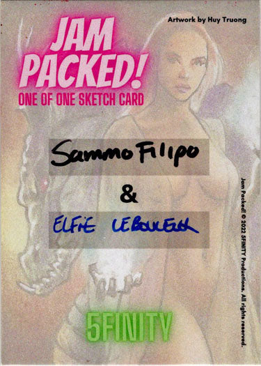 2023 5finity Jam Packed! Dual Artist Sketch Card Sammo Filipo/Elfie Lebouleux