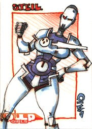 Mixtape 5finity Pulp Girls Sketch Card by Jason Martin