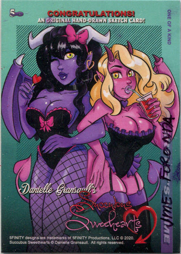 Succubus Sweethearts 5finity 2020 Sketch Card by Jme Foronda V2