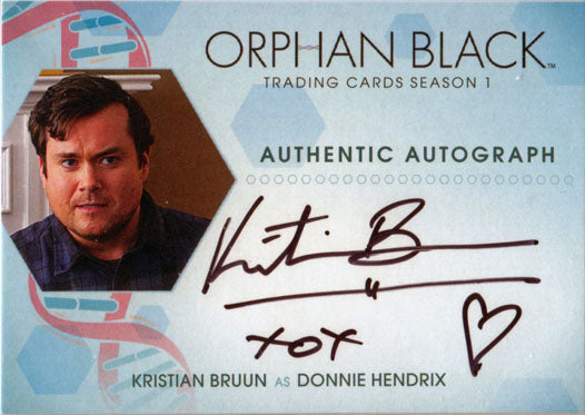 Orphan Black Season 1 Autograph Card KB Kristian Bruun as Donnie Hendrix