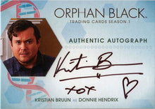 Orphan Black Season 1 Autograph Card KB Kristian Bruun as Donnie Hendrix