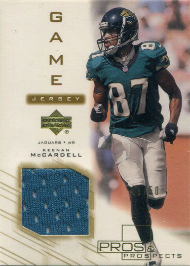 UD Pros & Prospects Football 2001 Game Jersey Subset Card KM-J Keenan McCardell