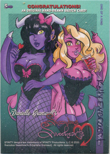 Succubus Sweethearts 5finity 2020 Sketch Card by Kelly Everaert V1