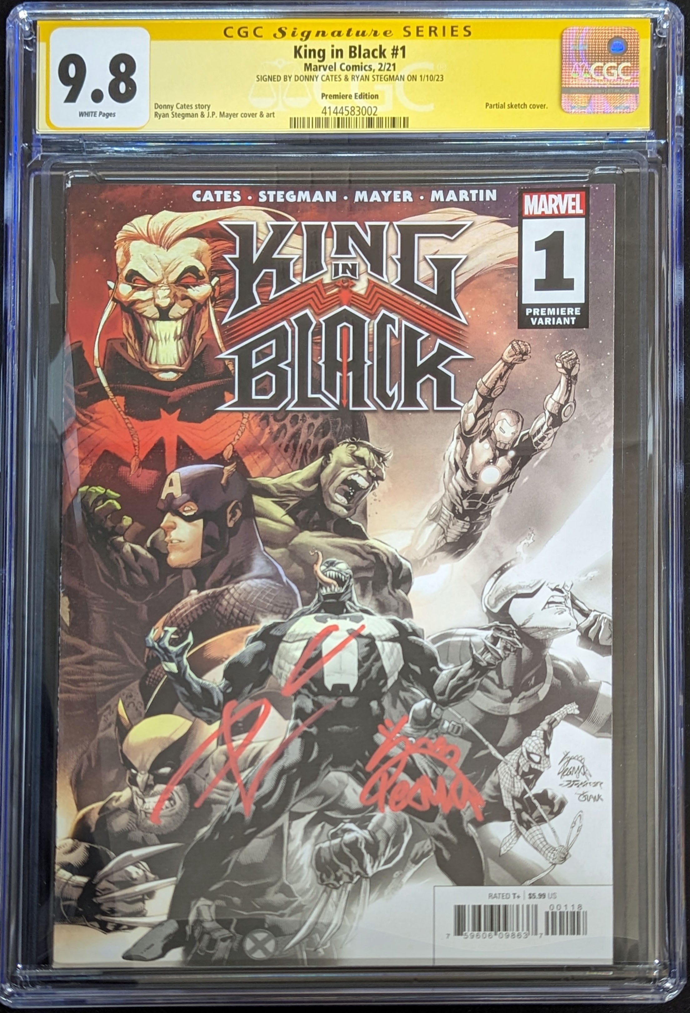 KING IN BLACK #1 (OF 5) CATES & STEGMAN PREMIERE VAR Signed Graded CGC 9.8