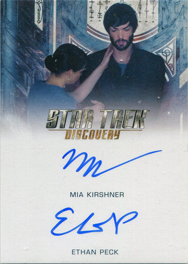 Star Trek Discovery Season 2 Dual Autograph Card Mia Kirshner Ethan Peck (FB)