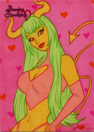 Succubus Sweethearts 5finity 2020 Sketch Card by Kristin Allen
