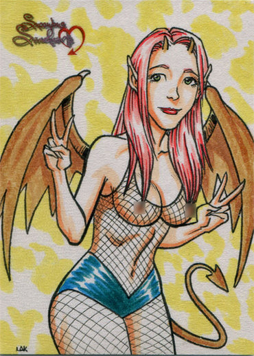 Succubus Sweethearts 5finity 2020 Sketch Card by Lak Lim