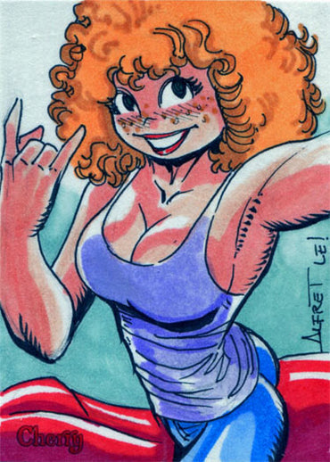Cherry Series 3 Sketch Card by Alfret Le V1