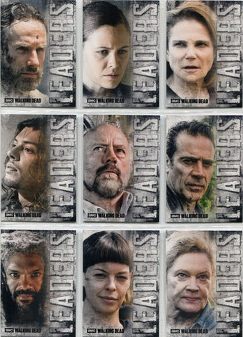Walking Dead Hunters Hunted Leaders Complete 9 Card Chase Set L-1 to L-9