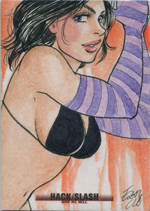 Hack/Slash Bad As Hell 5finity 2019 Sketch Card by Elfie Lebouleux V2
