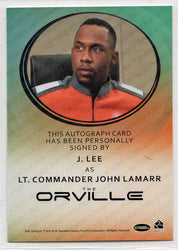 Orville Archives Autograph Card J. Lee as Lt. Cmdr. John Lamarr (Bordered)