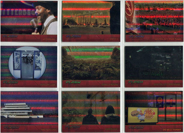 Flash Season 2 Locations Rainbow Foil Variant Complete 9 Card Chase Set
