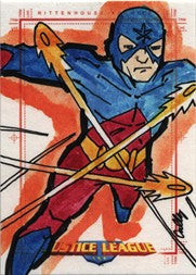 Justice League Archives Sketch Card by Cully Long of The Atom
