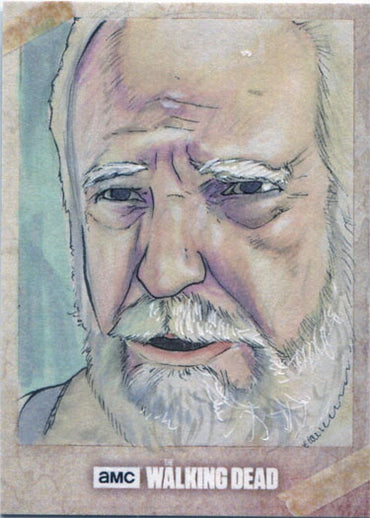 Walking Dead Road To Alexandria Sketch Card of Hershel Greene by Andrew Lopez