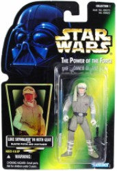 Star Wars POTF Luke Skywalker in Hoth Gear Action Figure Collection 1 Green Card