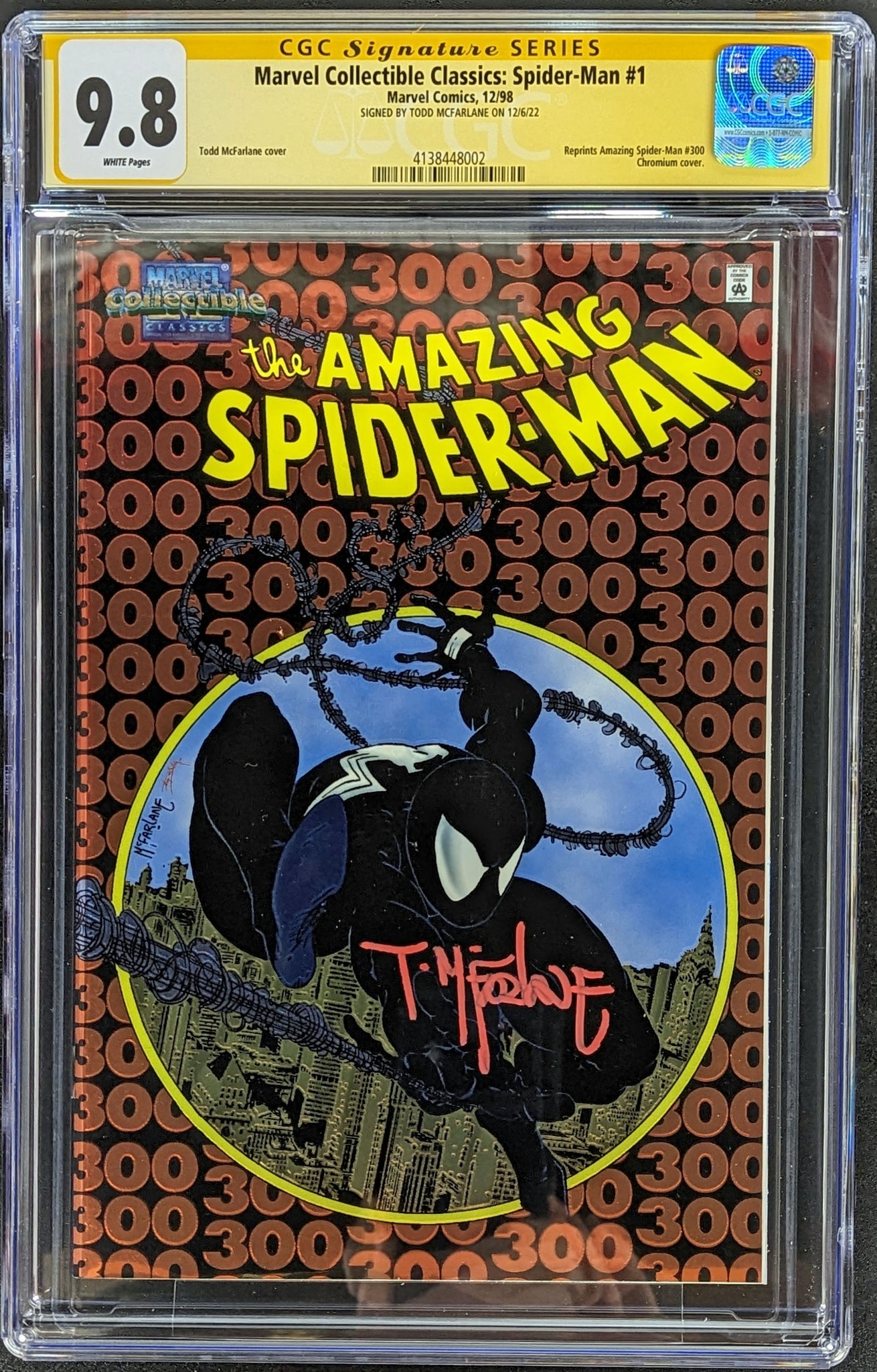 Spider-Man 1 Todd Mcfarlane series. I can't find any editions that have a  signature below the price. Does anyone know which editions these are? :  r/comicbookcollecting