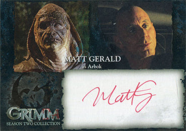 Grimm Season 2 Autograph Card MGA Matt Gerald as Arbok