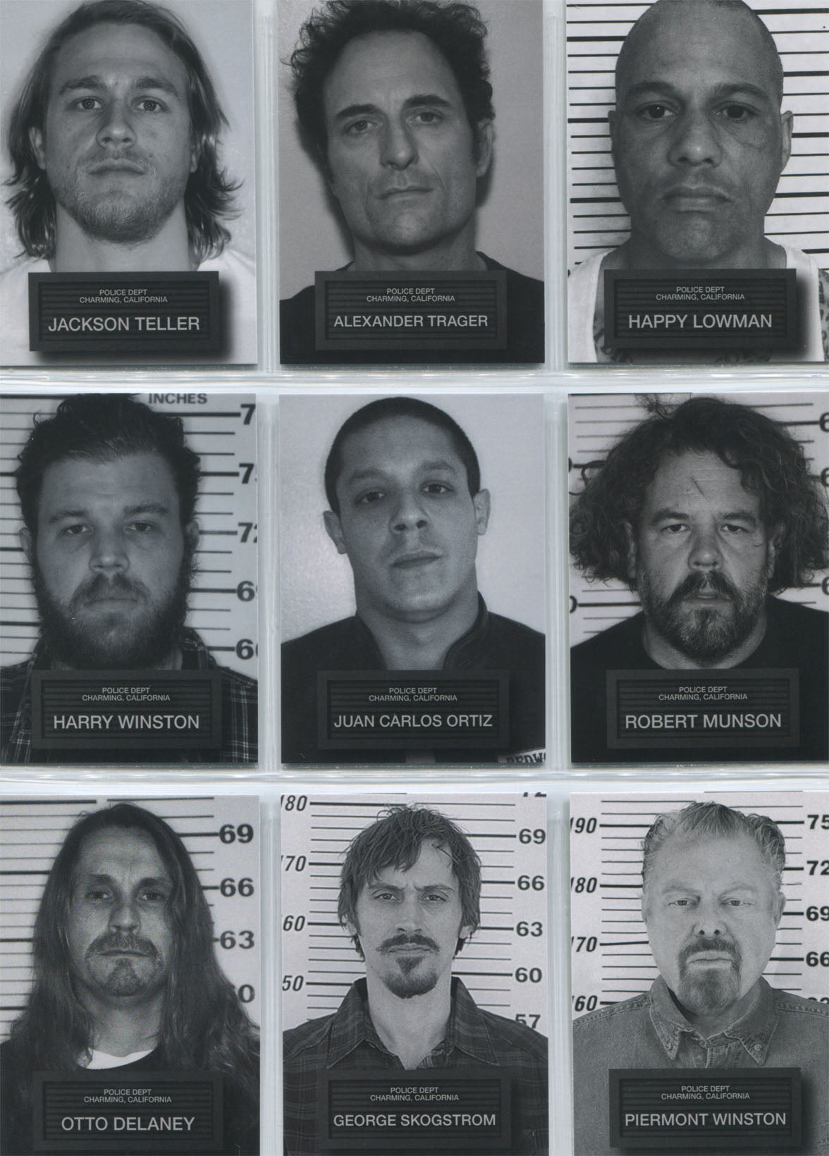 Sons of Anarchy Seasons 6 & 7 Mugshots Complete 9 Chase Card Set