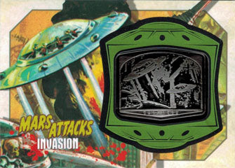 Mars Attacks Invasion MM-10 Medallion Relic Card Skyscraper Tumbles