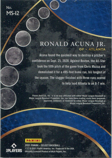Panini Select Baseball 2021 Moonshots Insert Card MS-12 Ronald Acuna Jr.