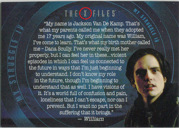 X-Files Season 10 & 11 "My Struggle" Monologue Card MS7 William Monologue