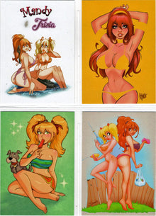 2021 5finity Mandy & Trizia Pinup Series Four Card Promo Set MTKS-MTKS3