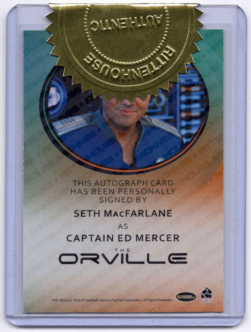 Orville Archives Autograph Card Seth MacFarlane as Captain Ed Mercer (Bordered)