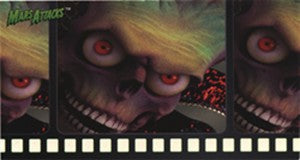 Mars Attacks Widevision Green Logo Martian Close-Up Promo Card