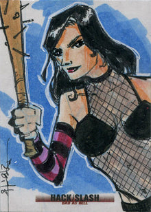 Hack/Slash Bad As Hell 5finity 2019 Sketch Card by Barush Merling V1