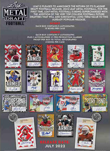 Leaf 2022 Metal Draft Football Factory Sealed Hobby Card Box