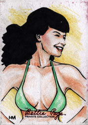 Bettie Page Private Collection Sketch Card by Heubert Khan Michael