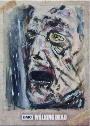 Walking Dead Road To Alexandria Sketch Card of a Zombie by Solly Mohamed