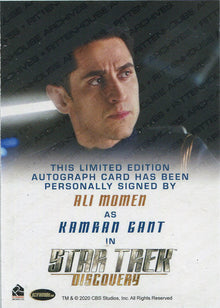 Star Trek Discovery Season 2 Autograph Card Ali Momen as Kamran Gant (FB)
