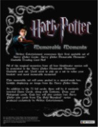 Harry Potter Memorable Moments Trading Card Sell Sheet