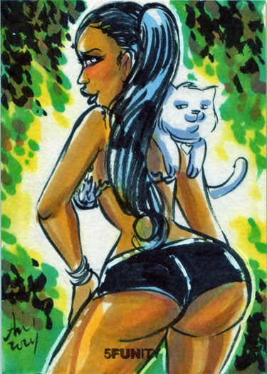DH 5FUNity Sketch Card by Arie Monroe of Kitty Ditties & Pretty Ladies V1