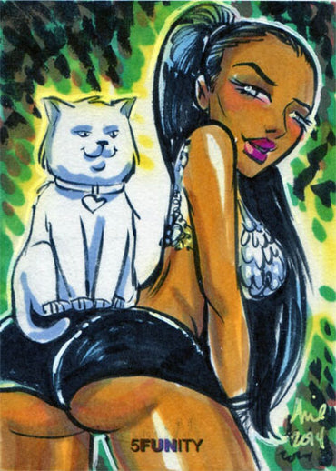 DH 5FUNity Sketch Card by Arie Monroe of Kitty Ditties & Pretty Ladies V2