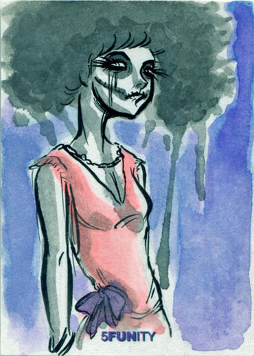 DH 5FUNity Sketch Card by John Monserrat of Babes of the Dead