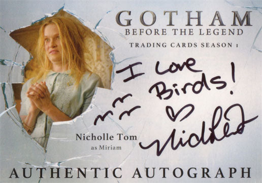 Gotham Season 1 Autograph Card NT Nicholle Tom as Miriam