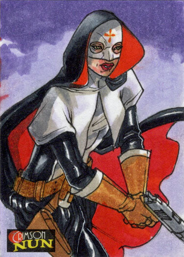 2022 5finity Ben Dunn's Crimson Nun Sketch Card Leon Braojos