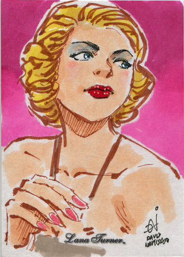 Classic Hollywood Starlets 5finity Lana Turner Sketch Card by David Namisato