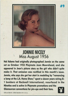 Playboy 1996 August Edition Autograph Card 9 Jonnie Nicely 0980/2750