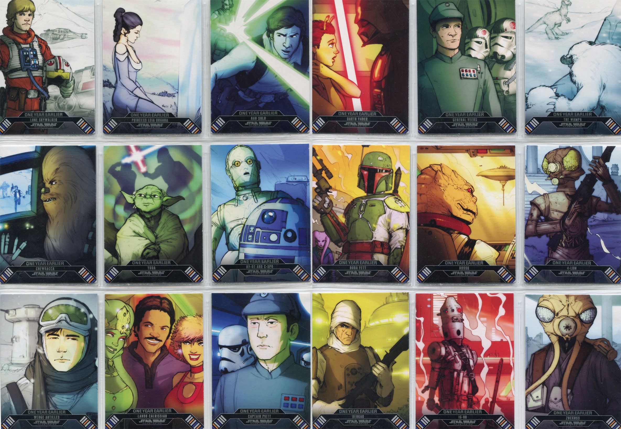 Star Wars ESB Illustrated One Year Earlier Complete 18 Card Set