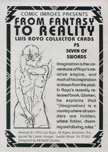 Luis Royo From Fantasy to Reality Prism Chase Card P5 Seven Of Swords