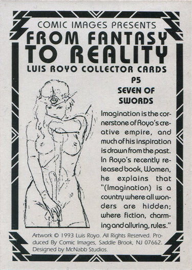 Luis Royo From Fantasy to Reality Prism Chase Card P5 Seven Of Swords