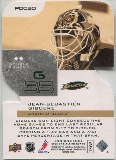 Upper Deck Black Diamond Hockey 2008-09 Premier Cuts Card PDC30 J-S Giguere
