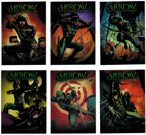 Arrow Season One Comic Book Covers Transparent Acetate Complete 6 Card Chase Set