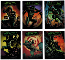 Arrow Season One Comic Book Covers Transparent Acetate Complete 6 Card Chase Set