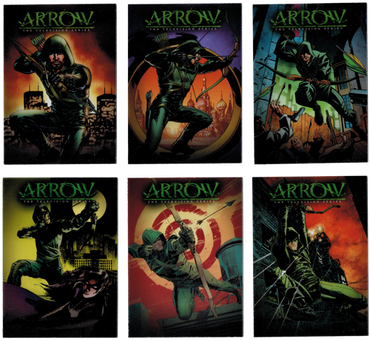 Arrow Season One Comic Book Covers Transparent Acetate Complete 6 Card Chase Set